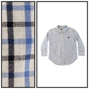 Chaps Boys Small Plaid Shirt Blue Button Down Size 5/6 Long Sleeve